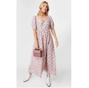 Hyacinth House Isla Pink Floral Maxi Dress